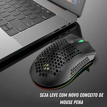 Mouse Gamer Knup RGB 7200 DPI com Fio | 7 Botões | Sensor Óptico