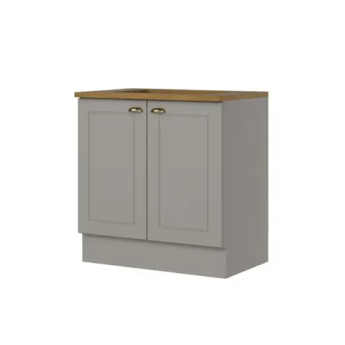 Balcão Henn CE182-169 2 Portas com Tampo Americana 80cm Cinza/nature