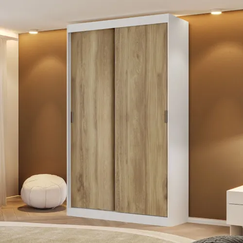 Guarda Roupa Casal 2 Portas 2 Gavetas Branco Carraro Noah