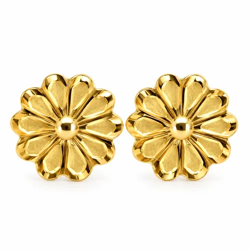 Brinco de 6 mm Margarida Fosca Diamantada em Ouro 18K