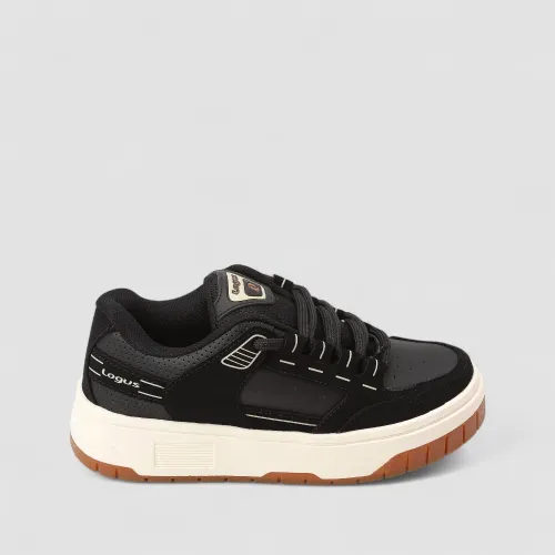 Tênis Casual Feminino Logus Original Nobuck Branco & Preto