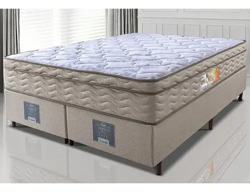 Cama Box King Colchão OrtoFirm + Box 193x203x67 One Face Espuma D33 Dourado