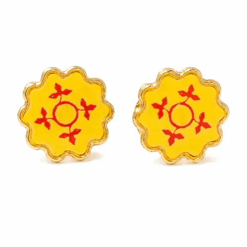 Brinco Margarida com Adesivos em Ouro 18K