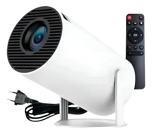 Projetor Smart Portátil Full Hd 4k Android 11 Wi-fi Bluetooth tv Mini Projetor hy300 Home Theater Cinema em Casa Imagem Nítida Som Potente Compatível com Diversos Dispositivos Branco LUZTUDO