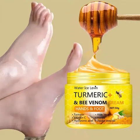 Cúrcuma veneno de abelha anti-secagem crack pé creme mão rachado reparação remoção da pele cuidados creme pés mortos pele das mãos 50g
