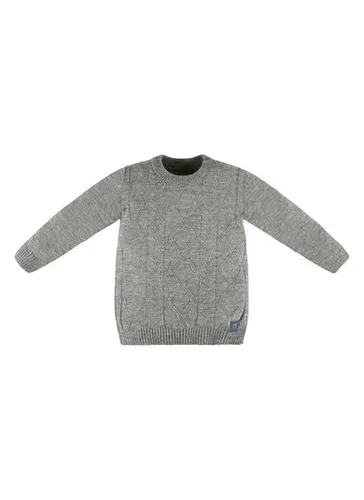Blusão Infantil Masculino em Tricot Cinza