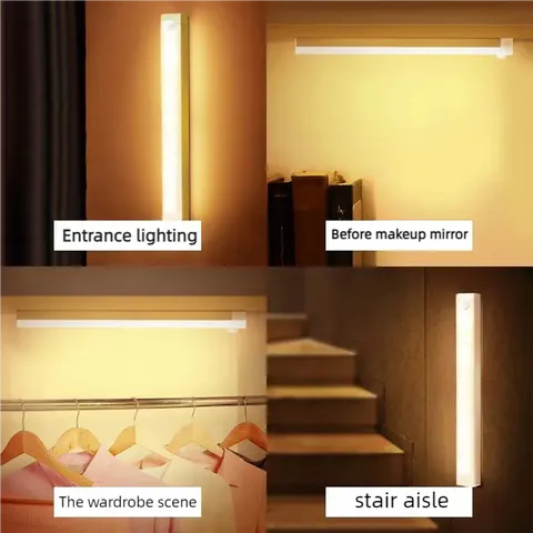 Sem fio recarregável led luzes da noite sensor de movimento luzes armário cozinha luzes da noite quarto sensor luz armário escada luz