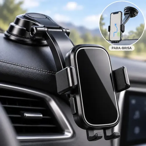 Suporte Veicular Universal para Celular de 4" a 7" no Painel e Para-brisas Pra Carro Mesa Porta Painel Parede 3tech