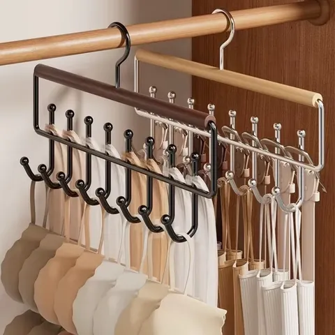 1 unidade de organizador de chapéus de madeira versátil com ganchos, para guardar bonés, cintos e gravatas, economizando espaço, ideal para exposição em lojas e para guardar roupas em casa.
