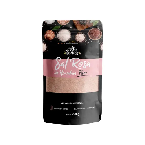 Sal Rosa do Himalaia Fino Altis Spices 250g Stand Up Pouch com Ziper