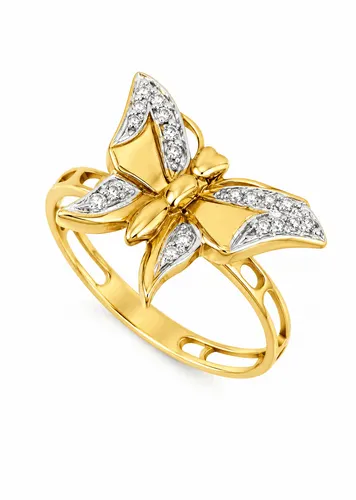 Anel Borboleta com Diamantes em Ouro 18K