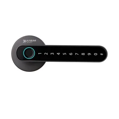 Fechadura Digital KABUM! smart Slim, Cinza, Biometria, Controle via app, Senha numérica - KSFD100CZ