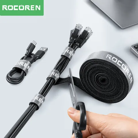 Rocoren organizador de cabo enrolador de fio usb gerenciamento de cabo carregador protetor para telefone mouse fone de ouvido cabo titular proteção