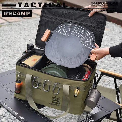 Saco de armazenamento para acampamento de outono, 30L/42L/56L, isolado, impermeável, tático, dobrável, para piquenique ao ar livre, organizador de utensílios de cozinha, grande capacidade.