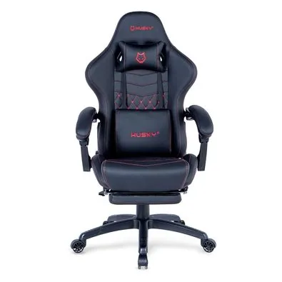 Cadeira Gamer Husky Tempest 700, Até 145kg, Almofadas, Reclinável 150º, PU, Descanso para Pés, Preta e Vermelha - HCG700PTVR