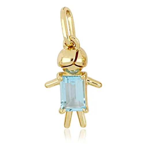 Pingente Menino com Topázio Swiss em Ouro 18k