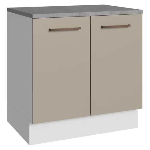 Balcão 80 x 60 cm 2 Portas (Com Tampo) Branco/Crema Agata Madesa