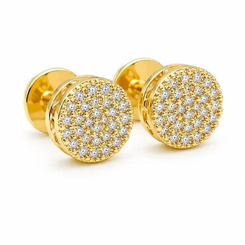 Brinco Chuveiro 5 mm com 38 Brilhantes em Ouro 18K