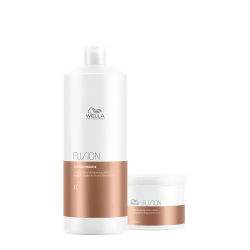Kit Wella Professionals Fusion Máscara 500ml e Condicionador 1 Litro