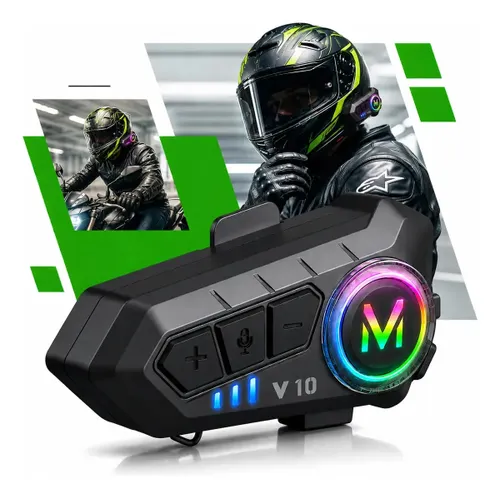 Fone de Ouvido para Capacete Moto Bluetooth Motoboy Headset Rgb sem Fio Kateluo