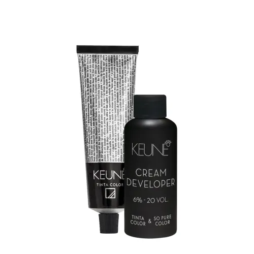 Kit Keune Tinta Color Louro Claro 8 E Oxidante Cremoso Tinta Color & So Pure Color 6% 20 Vol (2 Produtos)
