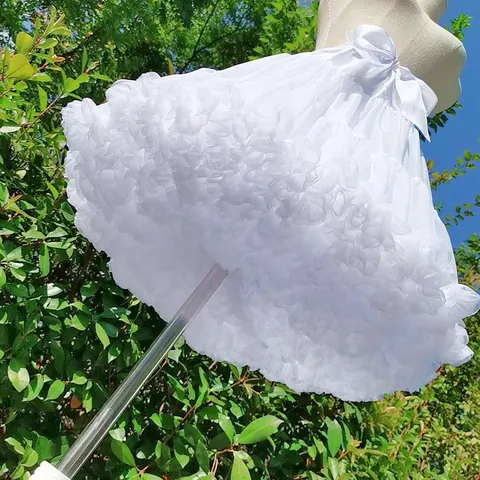 Dongcmy feminino estilo flor lolita anáguas crinolina interior agitação cosplay tutu inchado cancan saia sob vestidos de casamento