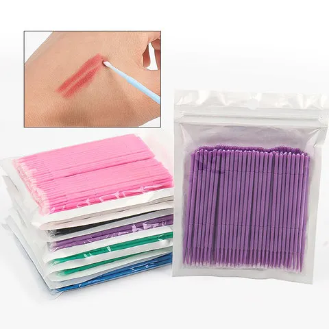 100 pçs/saco bambu cílios extensão limpeza cotonetes lash lift cola removedor aplicadores microblade maquiagem micro escovas ferramentas
