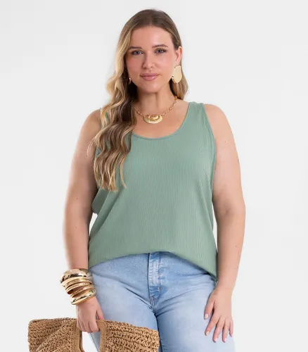 Regata Feminina em Ribana Plus Size Secret Glam - Moda Feminina e Masculina, Itens para Casa e Mais l Rovitex