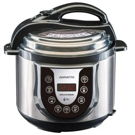 Panela Pressão Elétrica Digital PED-01 Inox 4L 110v Agratto