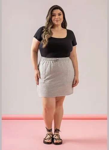 Saia Feminina em Moletom (Cinza) Just Basic