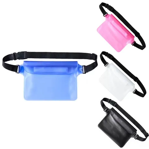 Bolsa de Cintura Transparente à Prova d'Água para Telefone, Pochete Ajustável para Praia, Natação, Rafting, Parque Aquático e Uso em Viagens