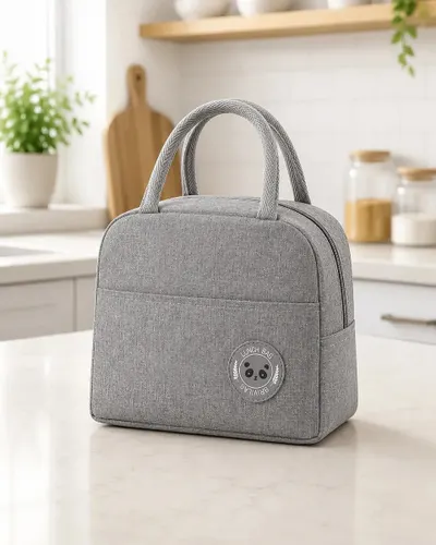 Lancheira Térmica Academia Trabalho Escola Fitness Bolsa Adulto e Infantil Unissex Marca Lemon Shark Cor Cinza