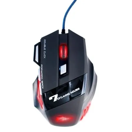 Mouse Gamer Laser X7 3200dpi Led Usb 7 Botões Profissional