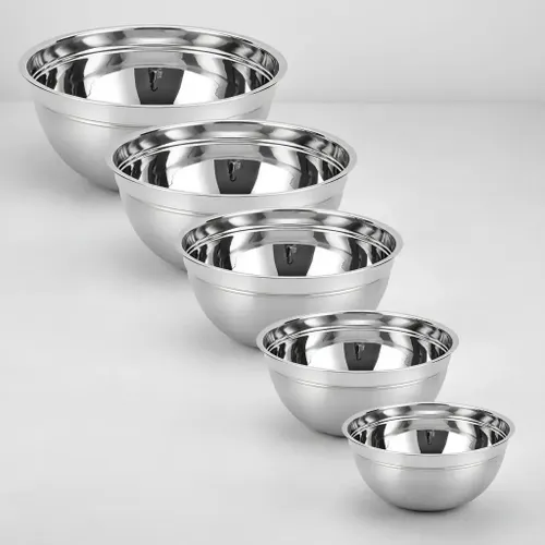 Kit com 5 Tigelas Bowls em Aço Inox de Excelente Qualidade
