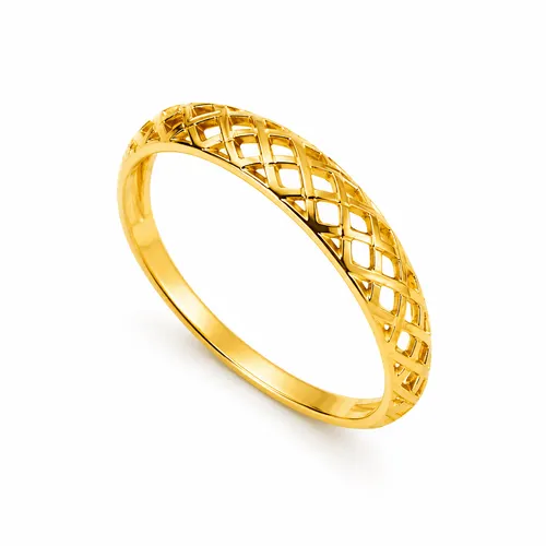 Anel Aparador Vazado em Ouro 18K