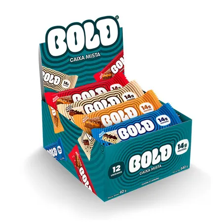 Barra de Proteína BOLD - 14g de Proteína - Caixa Mista com 12 Unidades | 4 Sabores 