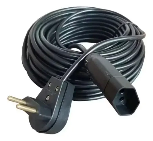 Extensão Elétrica 20 Metros 20a Cabo Pp2x1,0mm Reforçada Cor Preto Click Cabos