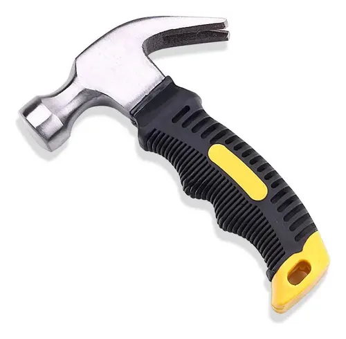 Mini Martelo Unha Cabo Curto Emborrachado Martelinho Pequeno Resistente Portátil para Obra Original