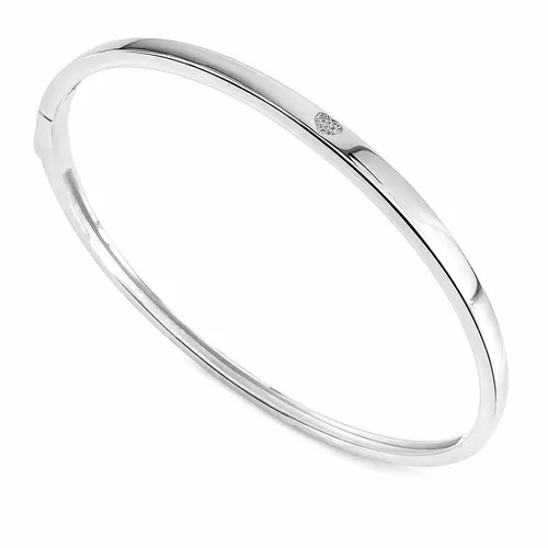 Bracelete Prata Coração com Zircônias