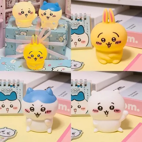 Bonito chikawa kawaii quarto decoração de mesa hachiware usagi dos desenhos animados boneca vinil luz da noite brinquedo luminoso surpresa presentes da menina