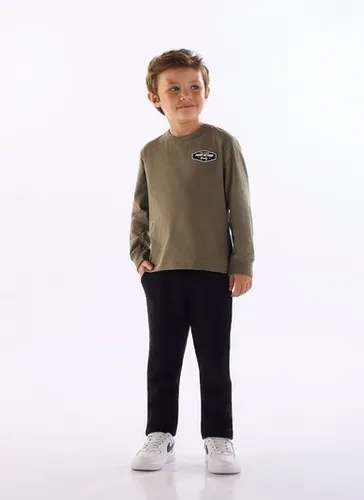 Conjunto infantil com camiseta e calça em gorgurão Verde