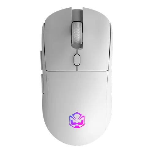 Mouse Gamer sem Fio Pcyes Basaran Stealth White Ghost 10000 Dpi Rgb 6 Botoes Pmgbrstwg
