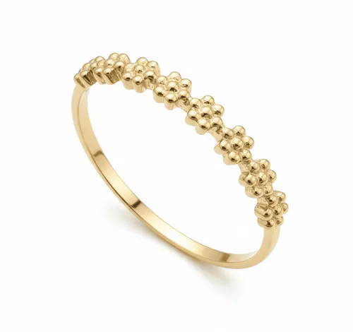 Anel 8 Flores Esfera em Ouro 18K