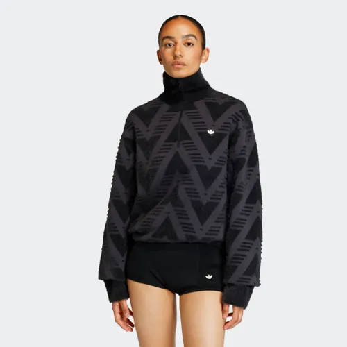 Suéter Tricot Meio Fecho Zíper Mulher adidas