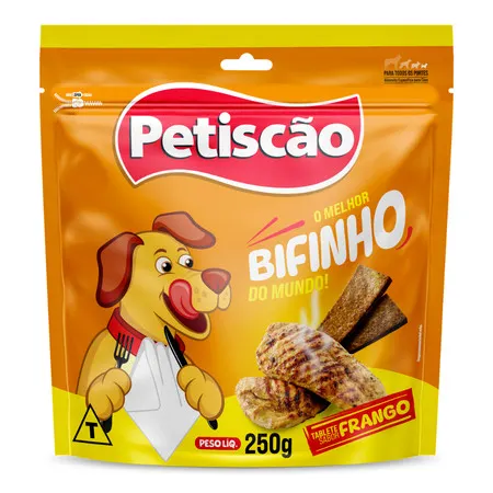 Bifinho Petisco Sabor Frango para Cães Petiscão 250g