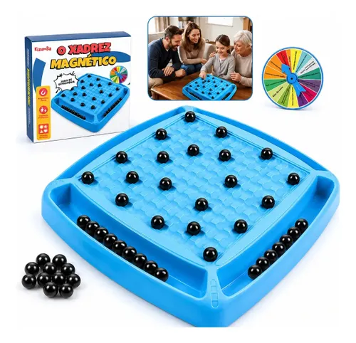 Jogo de Tabuleiro Magnético Infantil Lógica e Estratégia 20 Ímãs Brinquedo Educativo Raciocínio Lógico e Concentração para Família Kizumba