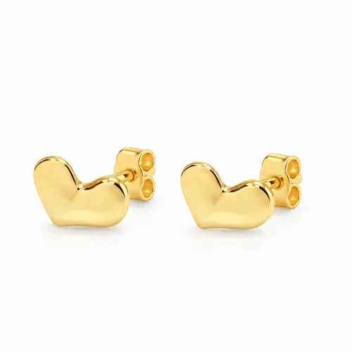 Brinco Coração Casca em Ouro 18K