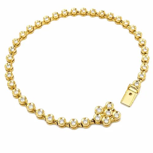 Pulseira 18 cm Riviera com 41 Diamantes em Ouro 18K