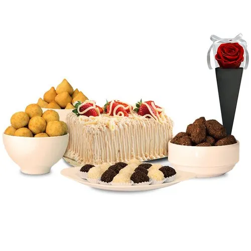 Kit Festa Especial com Cone Preto de Rosa Encantada