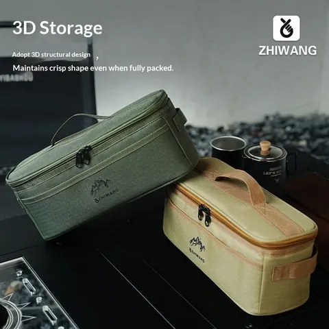 Saco de armazenamento de utensílios de mesa de acampamento multi-funcional portátil piquenique panelas tigela pauzinho organizador para viagens ao ar livre